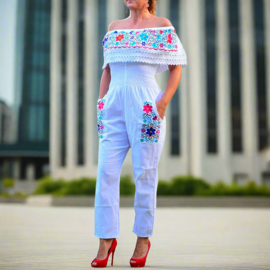 Embroidered Jumper NA-TM-79005-F White