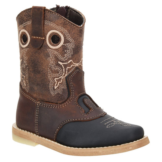 Botas vaqueras para ninos KS-WD0392-385 - Kids Western Boots Dark Brown