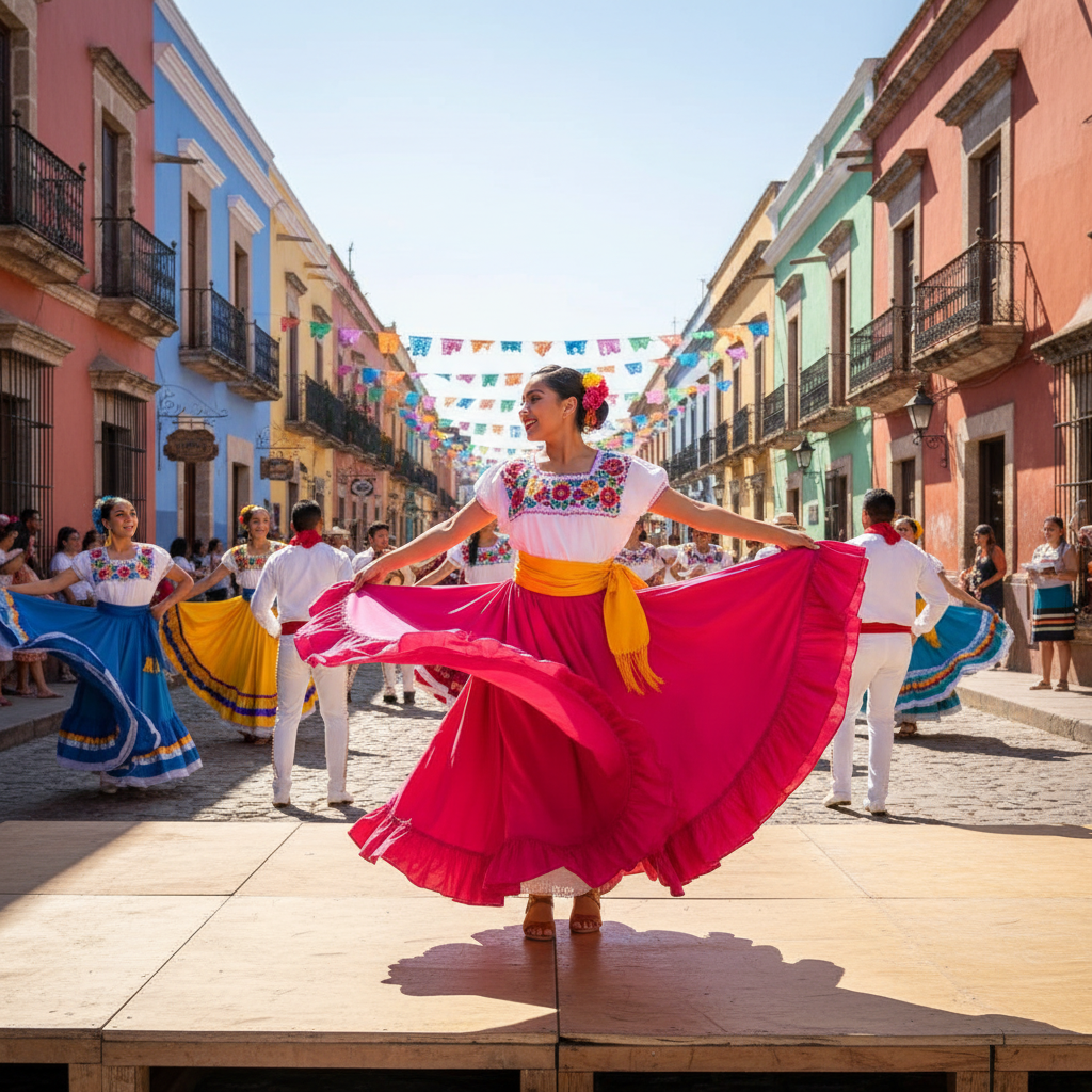 Mexican Dancing Skirt for Women NA-74205 - Falda Medio Vuelo
