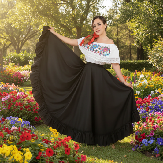 Mexican Dancing Skirt for Women NA-74205 - Falda Medio Vuelo