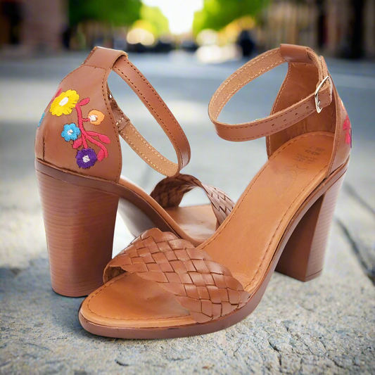 Heels NA-TM-35392 Brown - Handmade Leather Shoes for women