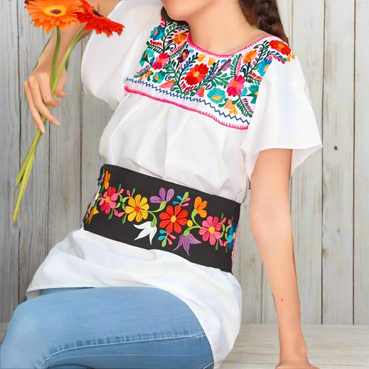 Embroidered Blouse NA-TM-77325 White