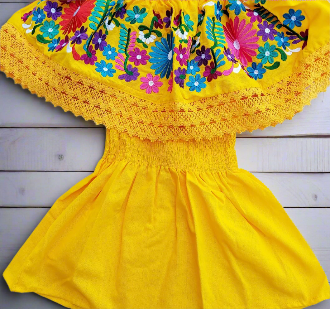 Embroidered Blouse NA-TM-77508-1 Yellow