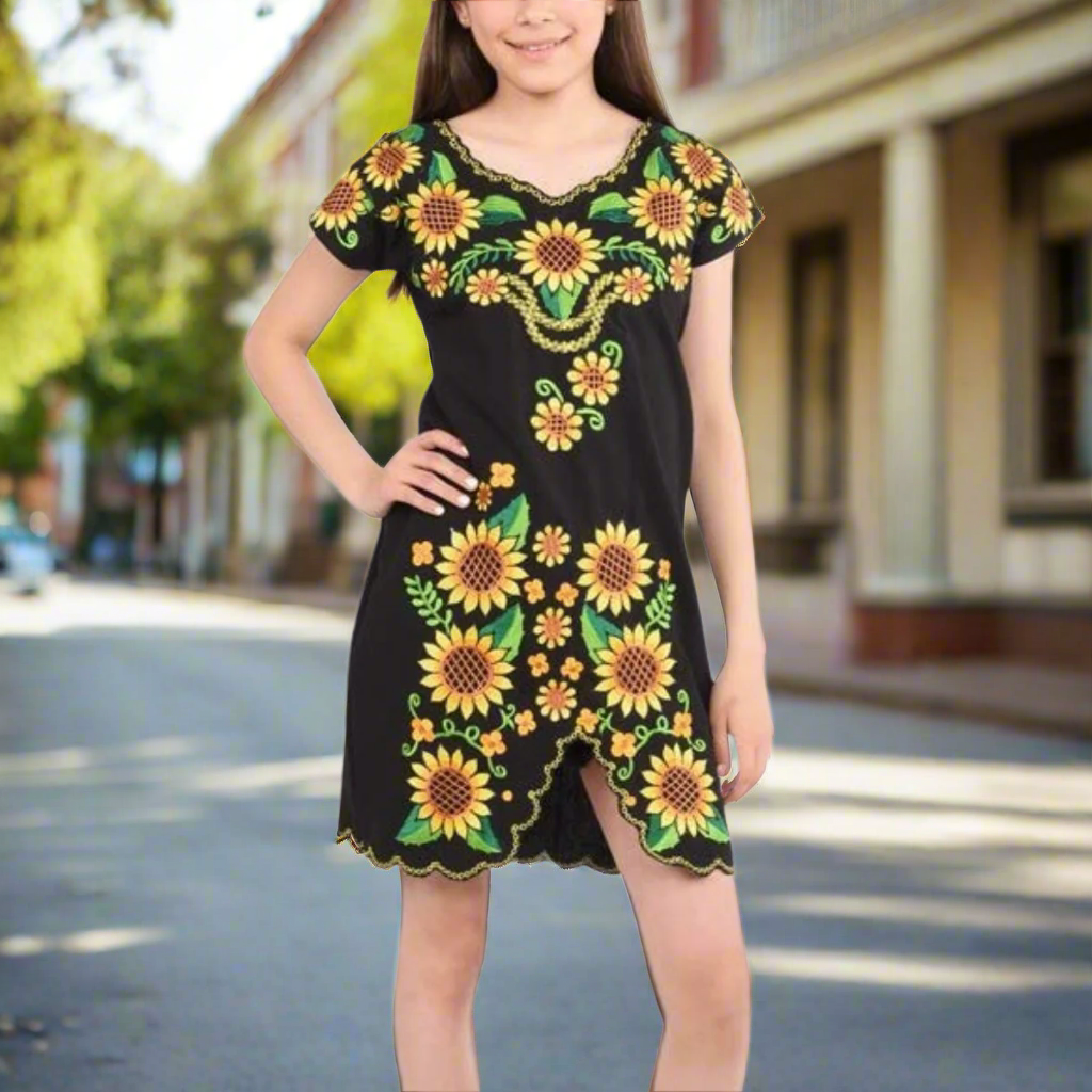 Vestido Bordado de Niña KS-77130 - Embroidered Dress for kids