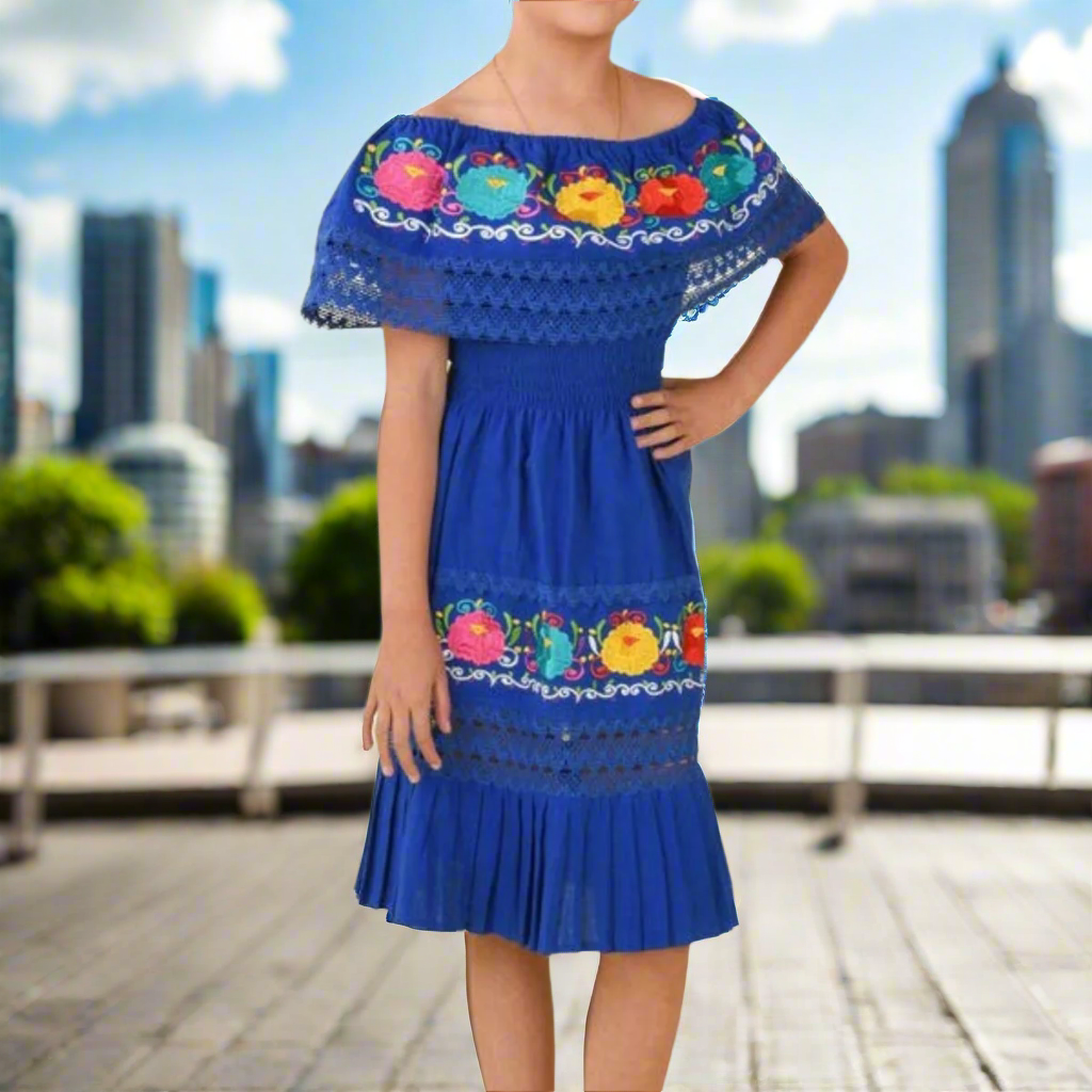 Vestido Bordado de Niña KS-77451 - Embroidered Dress for kids