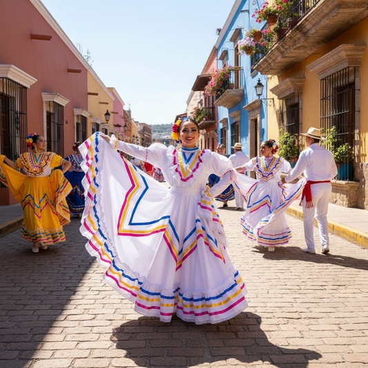 NA-74201WhiteVestidoFolkloricoProfesionalmujeresDobleVuelomexicanfolkloredancewomensdressNancyAlvarezCollections