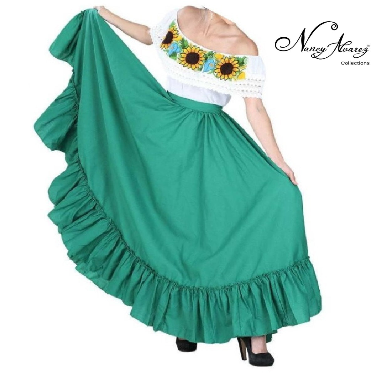 Mexican Dancing Skirt for Women NA-74205 - Falda Medio Vuelo