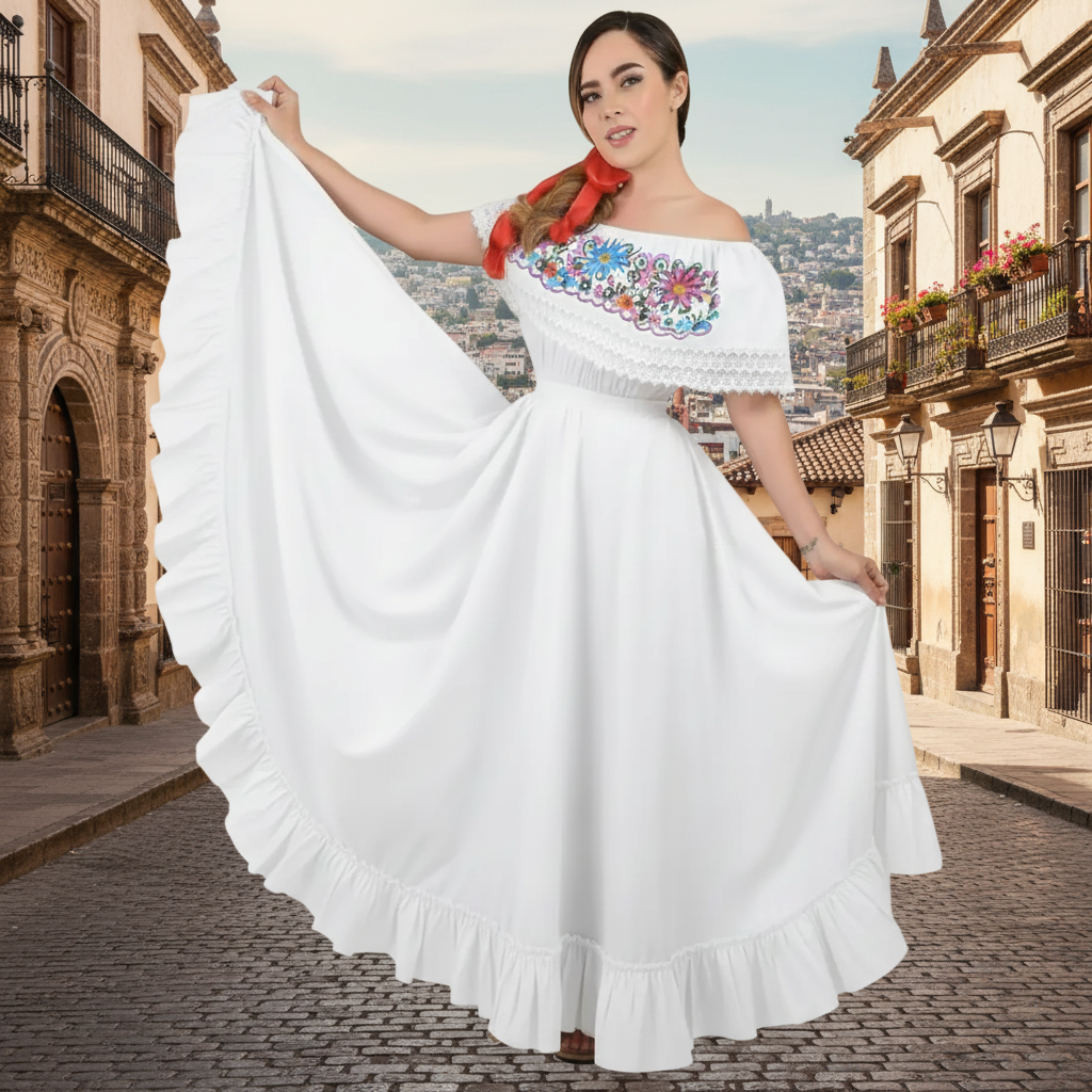 Mexican Dancing Skirt for Women NA-74205 - Falda Medio Vuelo