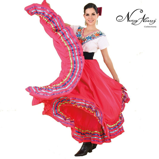 Mexican Dancing Skirt for Women NA-74275 - Falda Doble Vuelo