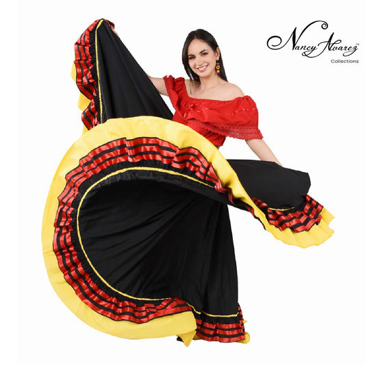 Mexican Dancing Skirt for Women NA-74302 - Falda Doble Vuelo