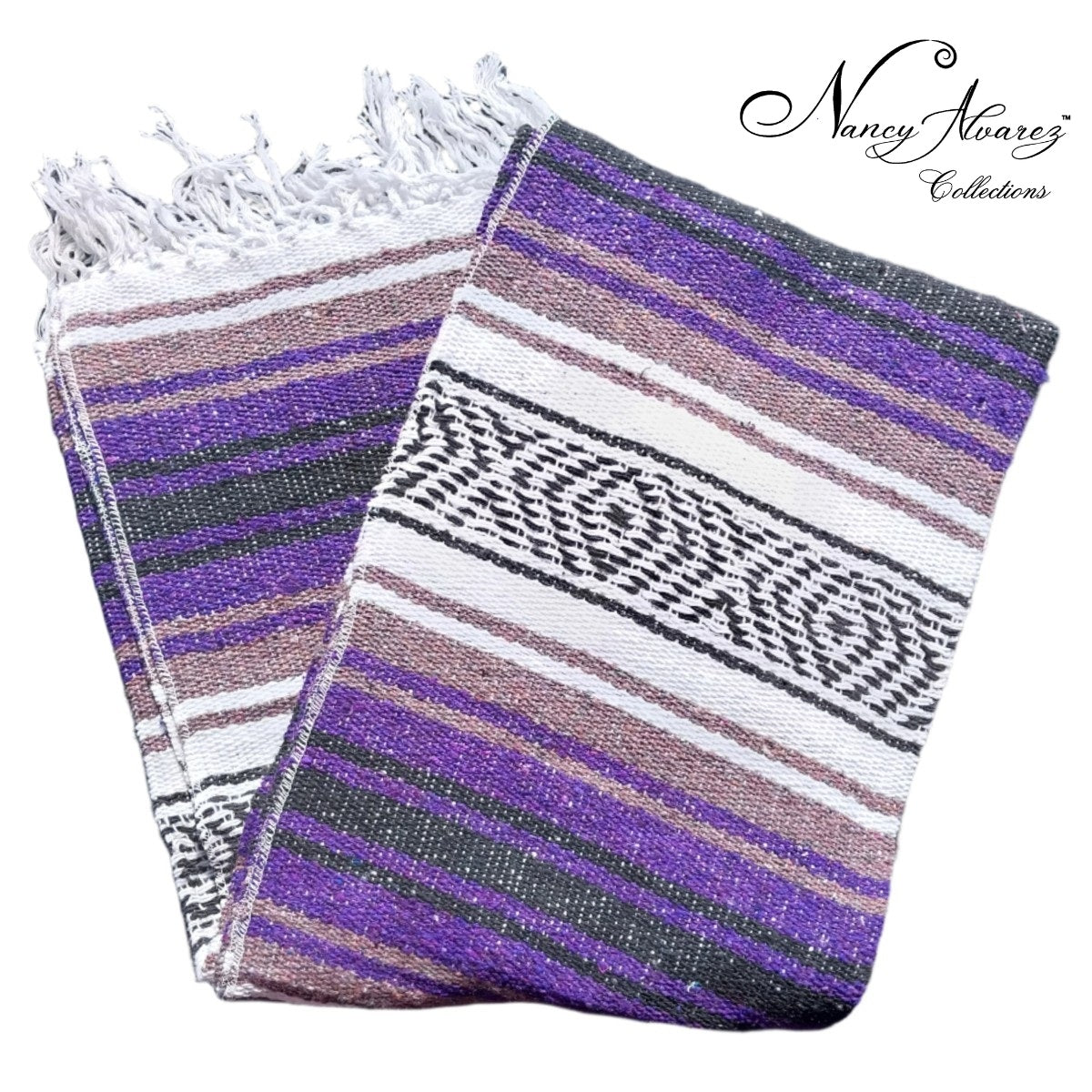 NA-Falsa-31PurpleZarapeMexicanoYogaMatPicnicBlanketMexicanSerapeNancyAlvarezCollections