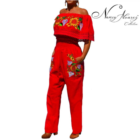 Embroidered Jumper NA-TM-79002-G Red