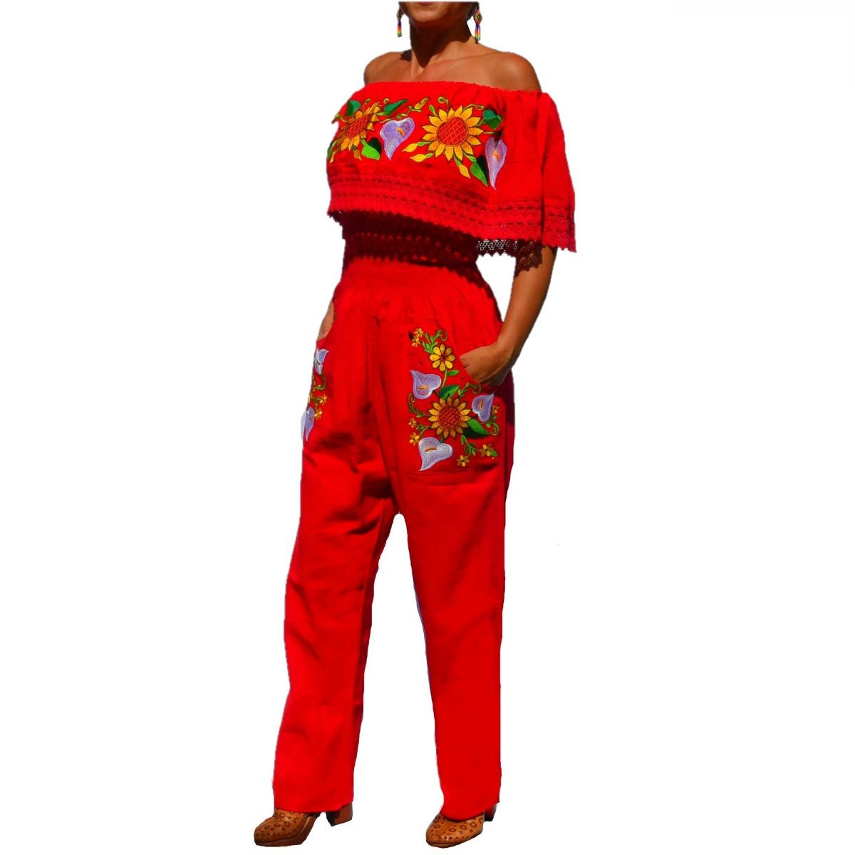 Embroidered Jumper NA-TM-79002-G Red