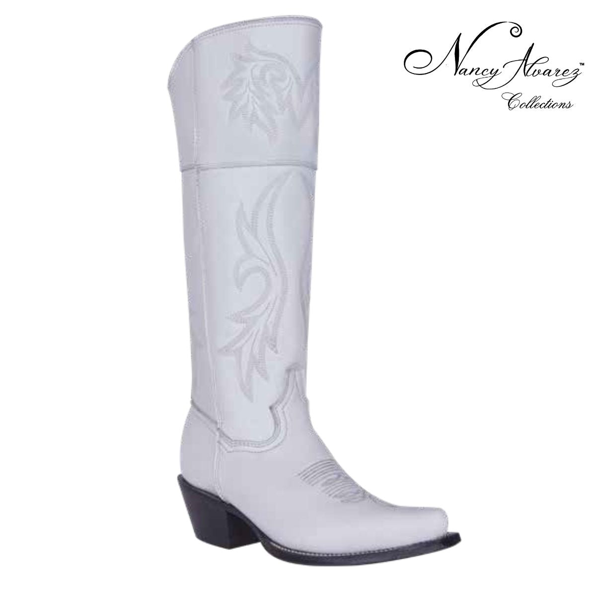 NA-WD0477WhiteWesternhighbootsNancyAlvarezCollections
