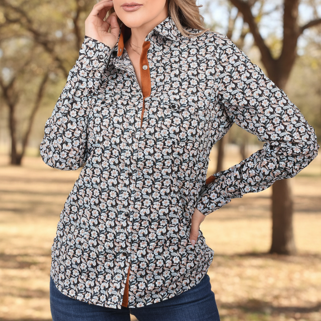 NA-WD0529BlackBlusavaqueraflorparamujerwesternshirtsforwomenNancyAlvarezCollection