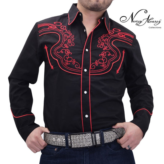 NA-WD0850BlackCamisaVaqueraparaHombresWesternShirtforMenNancyAlvarezCollections