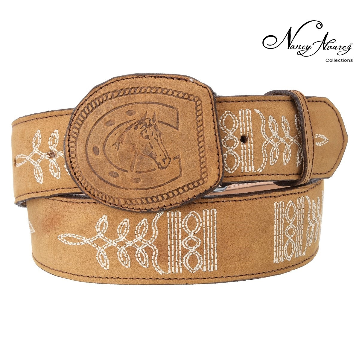 NA-WD1510LightBrownCintoVaqueroWesternBeltNancyAlvarezCollections