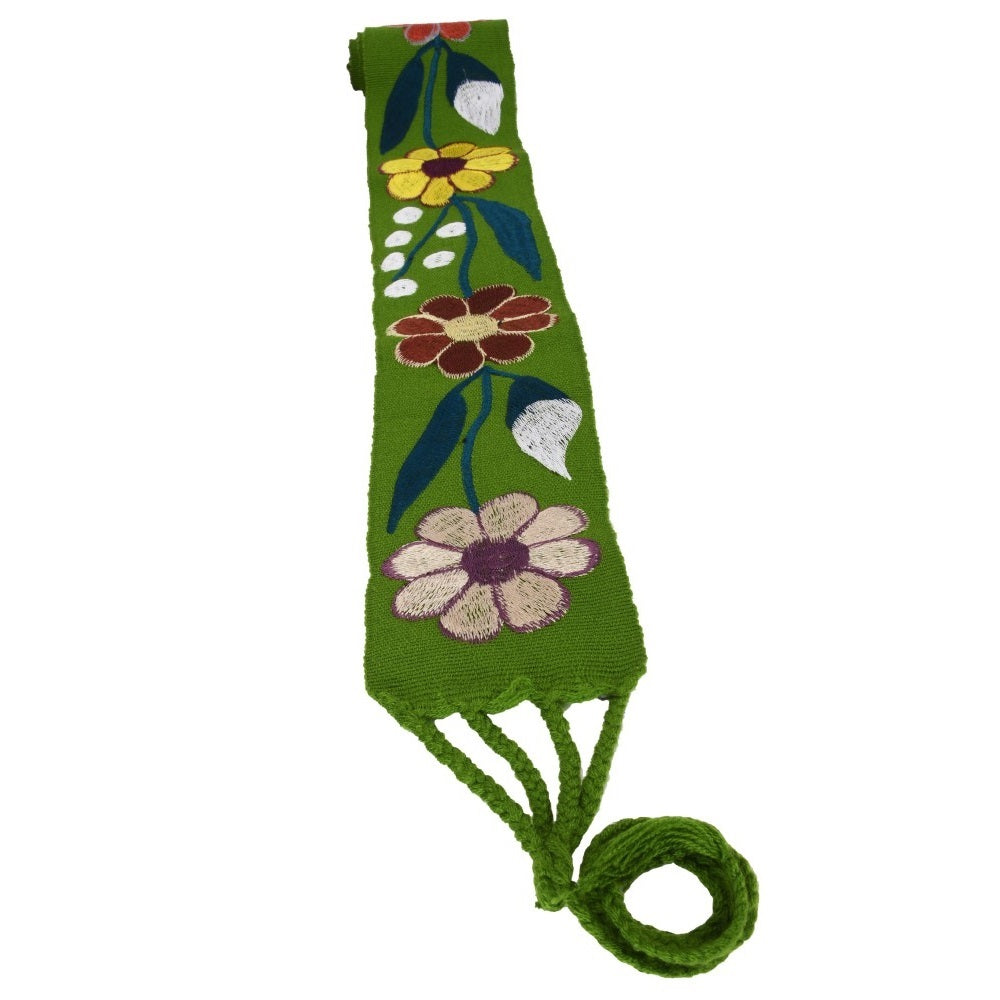 Mexican Embroidered Belt NA-TM-78055-F  Dark Green