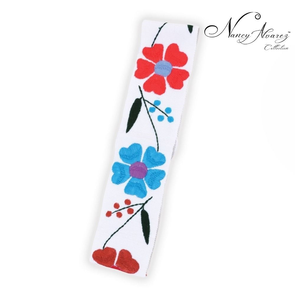 Mexican Embroidered Belt NA-TM-78055-L White